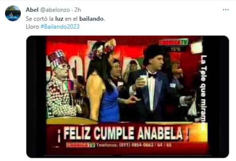 Los memes del corte de luz en el Bailando 2023 (Foto: Twitter)