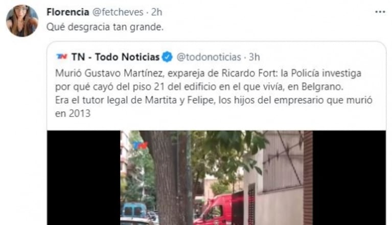 Los mensajes de los famosos, conmocionados por la trágica muerte de Gustavo Martínez, expareja de Ricardo Fort