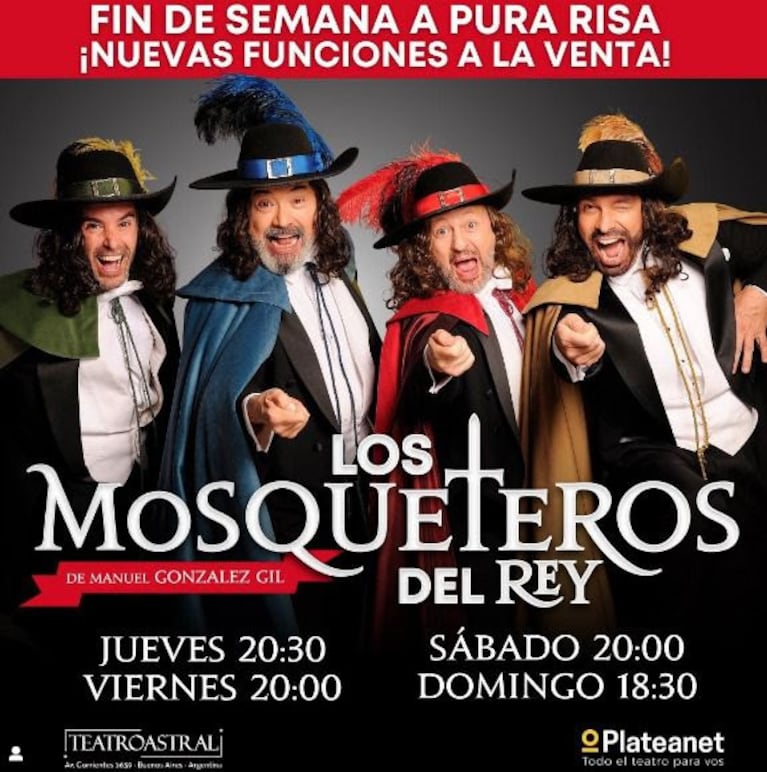 Los Mosqueteros del Rey festejaron los 50.000 espectadores y lo celebraron con visitas de lujo