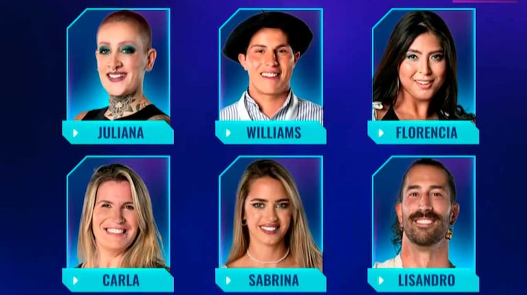 Los participantes nominados de Gran Hermano 2023 (Foto: captura Telefe)