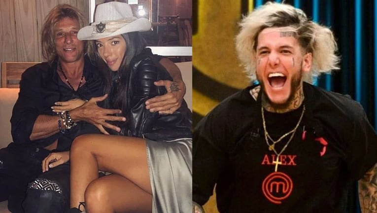 Los polémicos mensajes de Alex Caniggia en contra de su papá y su novia.