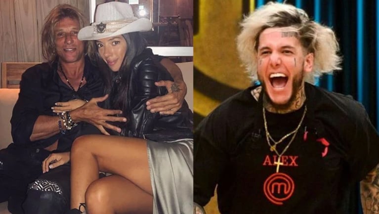 Los polémicos mensajes de Alex Caniggia en contra de su papá y su novia.