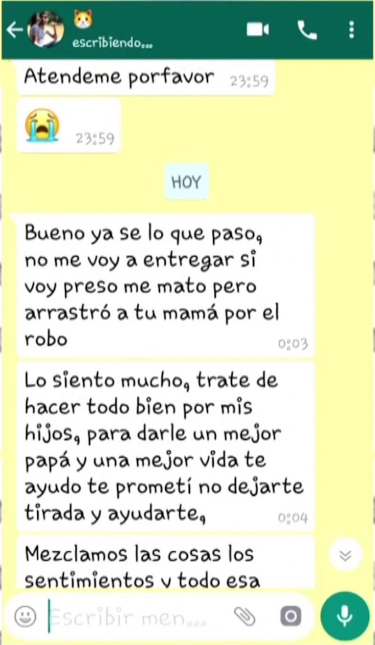 Los presuntos chats entre Rodrigo Romero y su ex, tras la denuncia por violencia: "Si voy preso, me mato"