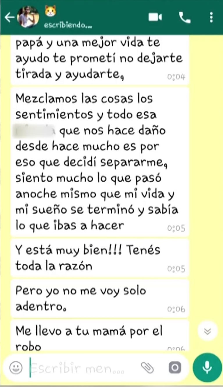 Los presuntos chats entre Rodrigo Romero y su ex, tras la denuncia por violencia: "Si voy preso, me mato"