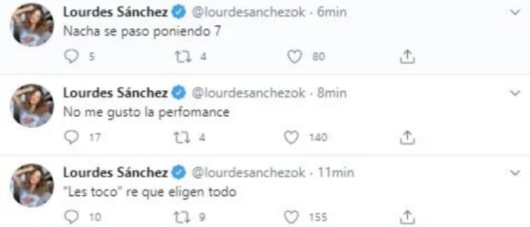 Los terribles "palitos" de Lourdes Sánchez mientras Flor Torrente hacía su performance en Cantando 2020: "No me gustó"