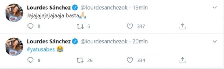 Los tweets 'en tiempo real' de Lourdes Sánchez en el debut de Alexander Caniggia en Cantando 2020: "Nunca pensé que iba a decir esto, pero canta bien"