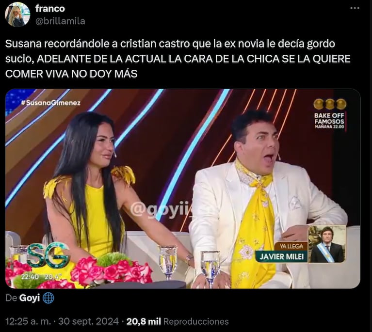 Los usuarios de X (Twitter) reaccionaron con memes a la entrevista de Susana a Cristian y Mariela.