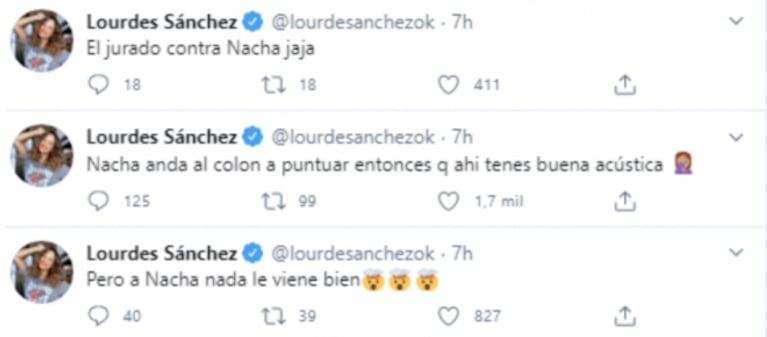 Lourdes Sánchez criticó las devoluciones de Nacha Guevara en el Cantando y Tinelli intervino: "Andá a puntuar al Colón"