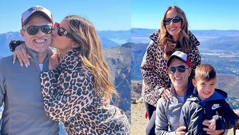 Lourdes Sánchez viajó a Bariloche con Chato Prada y su hijo.