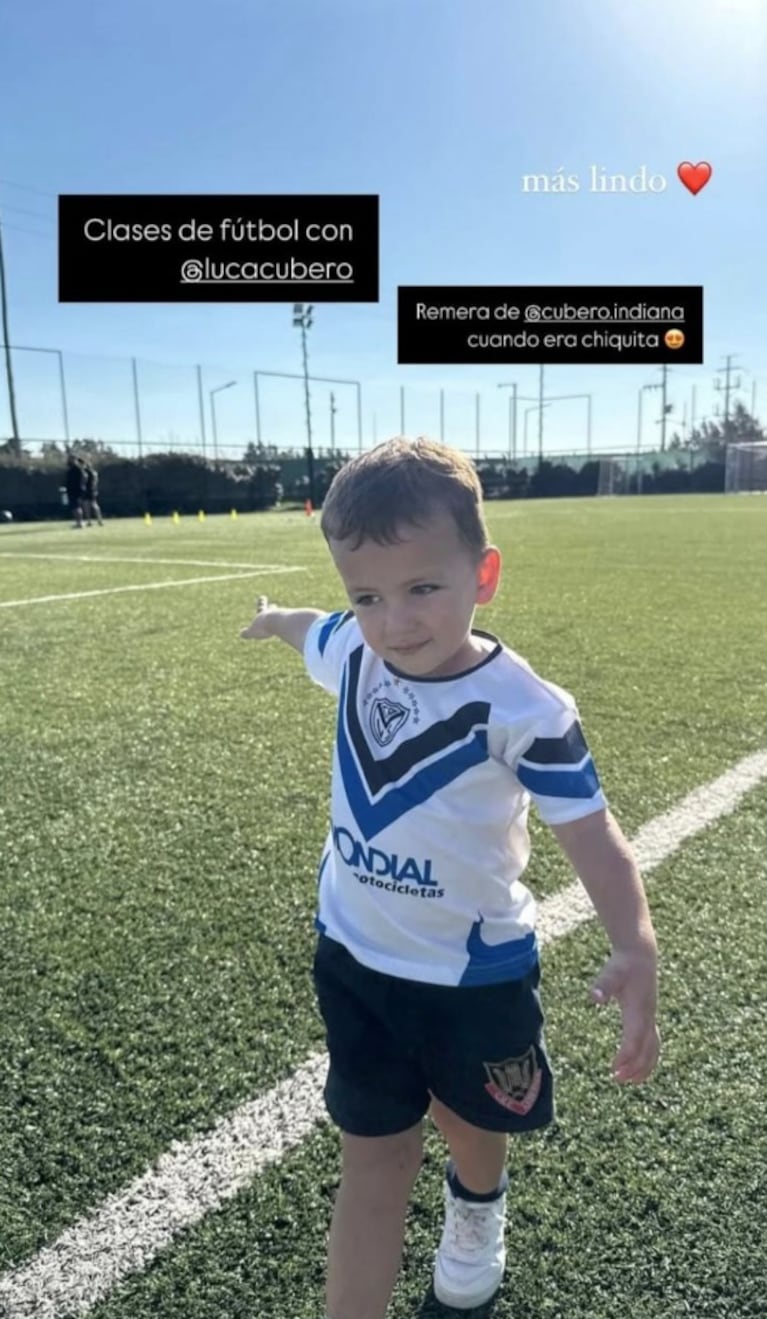 Luca usando la camiseta de Indiana. Foto: IG | cubero.indiana