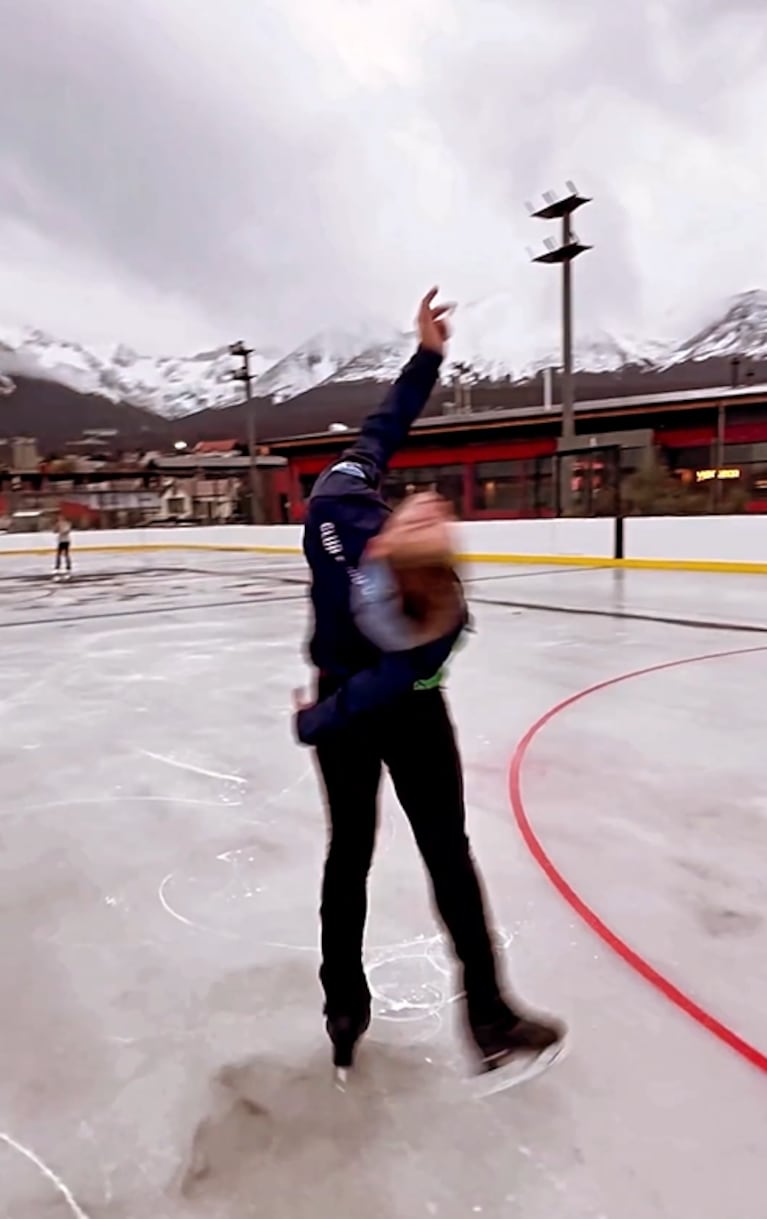 Lucas Benvenuto compartió todo su talento patinando sobre hielo: "Cinco minutos de prueba improvisados"