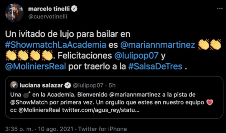 Luciana Salazar bailará la salsa de tres con un galán: Mariano Martínez debuta en La Academia