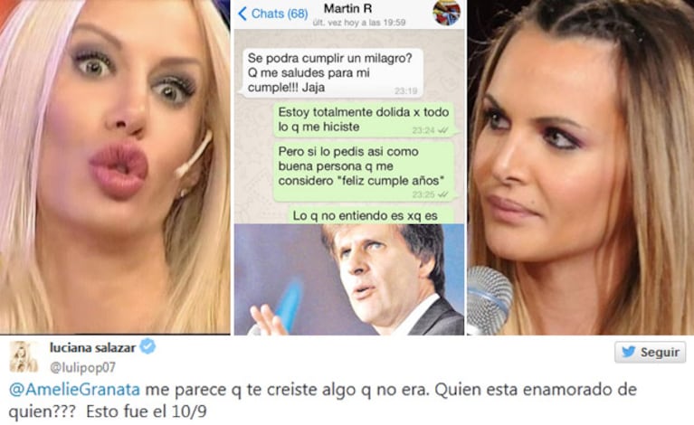 Luciana Salazar se cruzó en Twitter con Amalia Granata ¡y publicó un chat privado con Martín Redrado! (Foto: Web y Twitter)