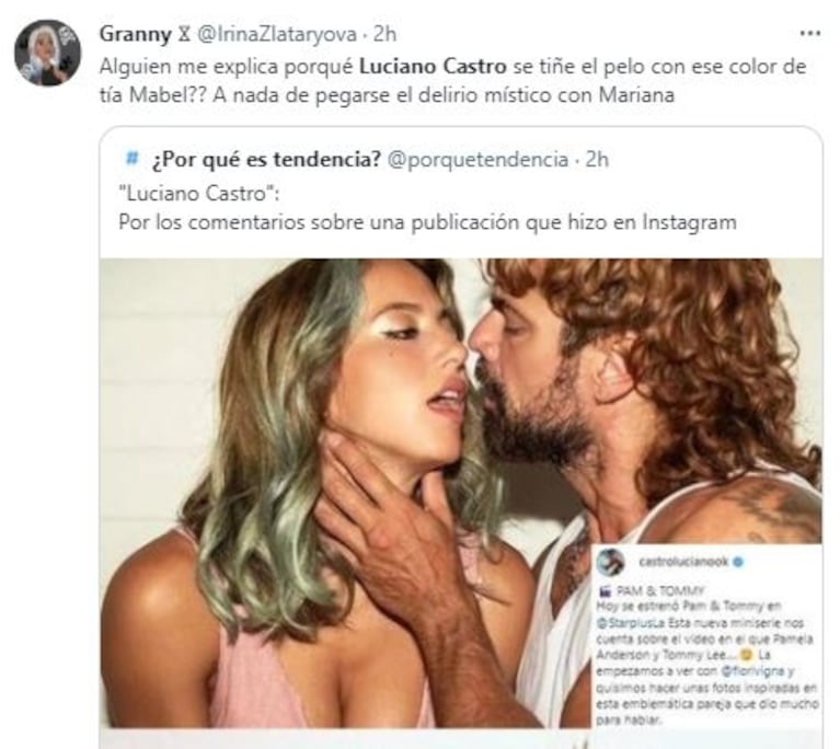 Luciano Castro generó una catarata de memes con un posteo junto a Flor Vigna: "Empezó su marianomartinización"