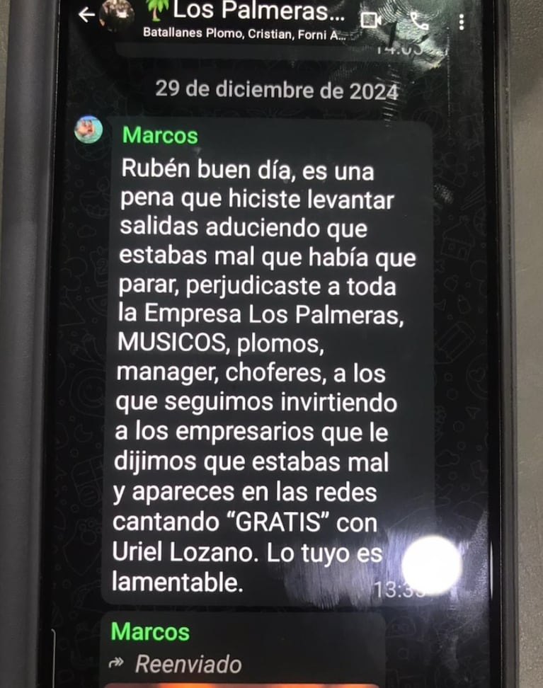 Luciano expuso a Marcos por sus dichos contra su papá.