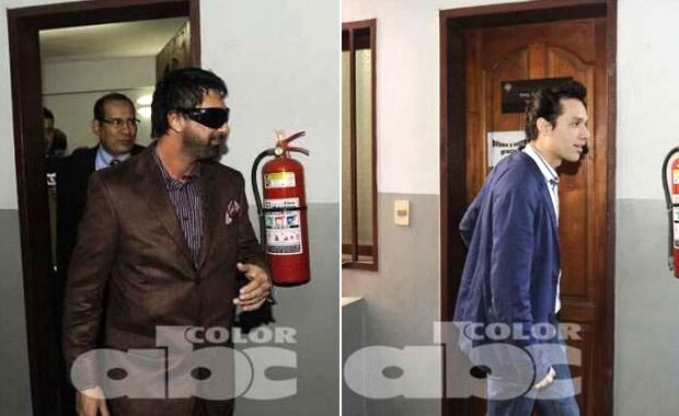 Luciano Garbellano y Galo, tras prestar declaración. No pueden salir de Paraguay. (Foto: diario ABC Color)