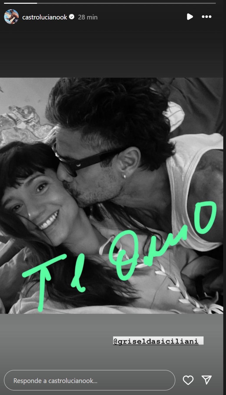 Luciano le devolvió a Griselda su dulce gesto en Instagram.