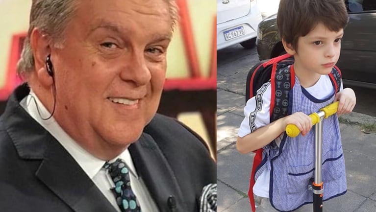 Luis alentó a su hijo en su primer día de clases.