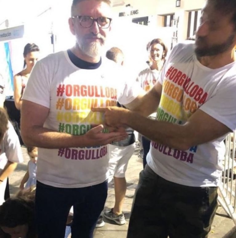 Luis Novaresio y Braulio Bauab, pareja presente en el festival de la diversidad Semana del Orgullo BA