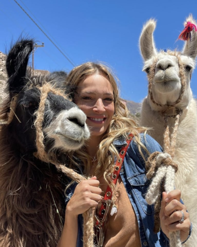 Luisana Lopilato compartió divertidas fotos posando con unas llamas en Jujuy: "Salimos de paseo y nos encontramos con estas bellezas"