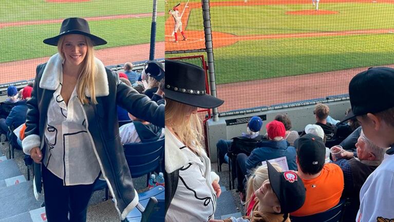 Luisana Lopilato y Michael Bublé disfrutaron en familia de un partido de béisbol.