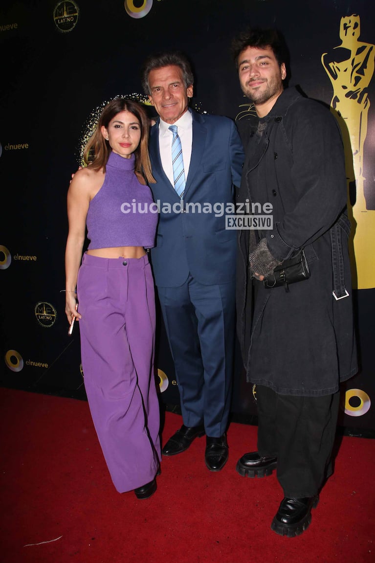 Majo Martino, Claudio Rígoli y Lizardo Ponce en el lanzamiento de los premios Martín Fierro Latino 2024. (Foto: Movilpress)