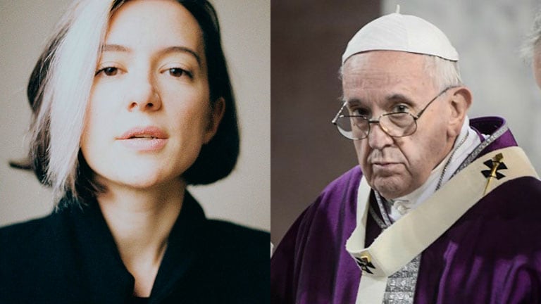 Malena Pichot y papa Francisco