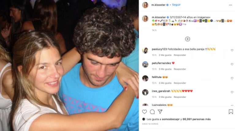 Marcela Kloosterboer compartió una foto mega retro con Fernando Sieling por su aniversario: "14 años"