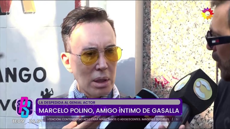 Marcelo Polino habló con la prensa tras la muerte de Antonio Gasalla (Foto: captura de eltrece).