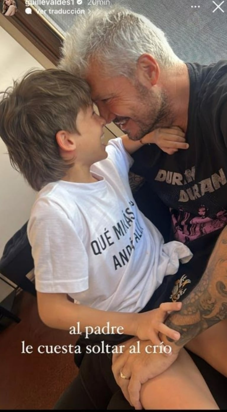 Marcelo Tinelli fue a ver a Guillermina Valdés al teatro: "Te quiero con todo mi corazón"