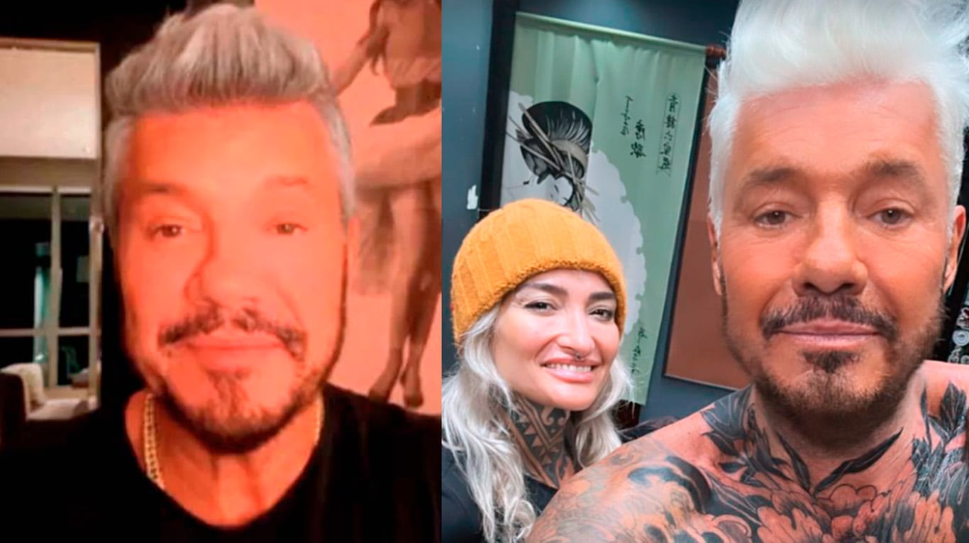 Marcelo Tinelli mostró el impactante tatuaje total black que se hizo en el pecho y cuello.