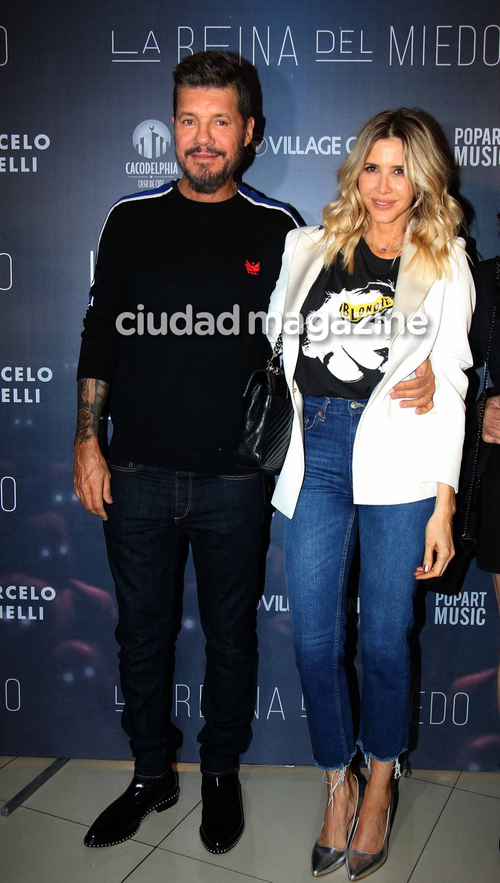 Marcelo Tinelli y Guillermina Valdés en la avant premier de La Reina del Miedo. (Foto: Movilpress)