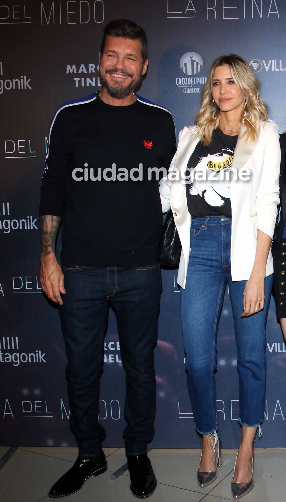 Marcelo Tinelli y Guillermina Valdés en la avant premier de La Reina del Miedo. (Foto: Movilpress)