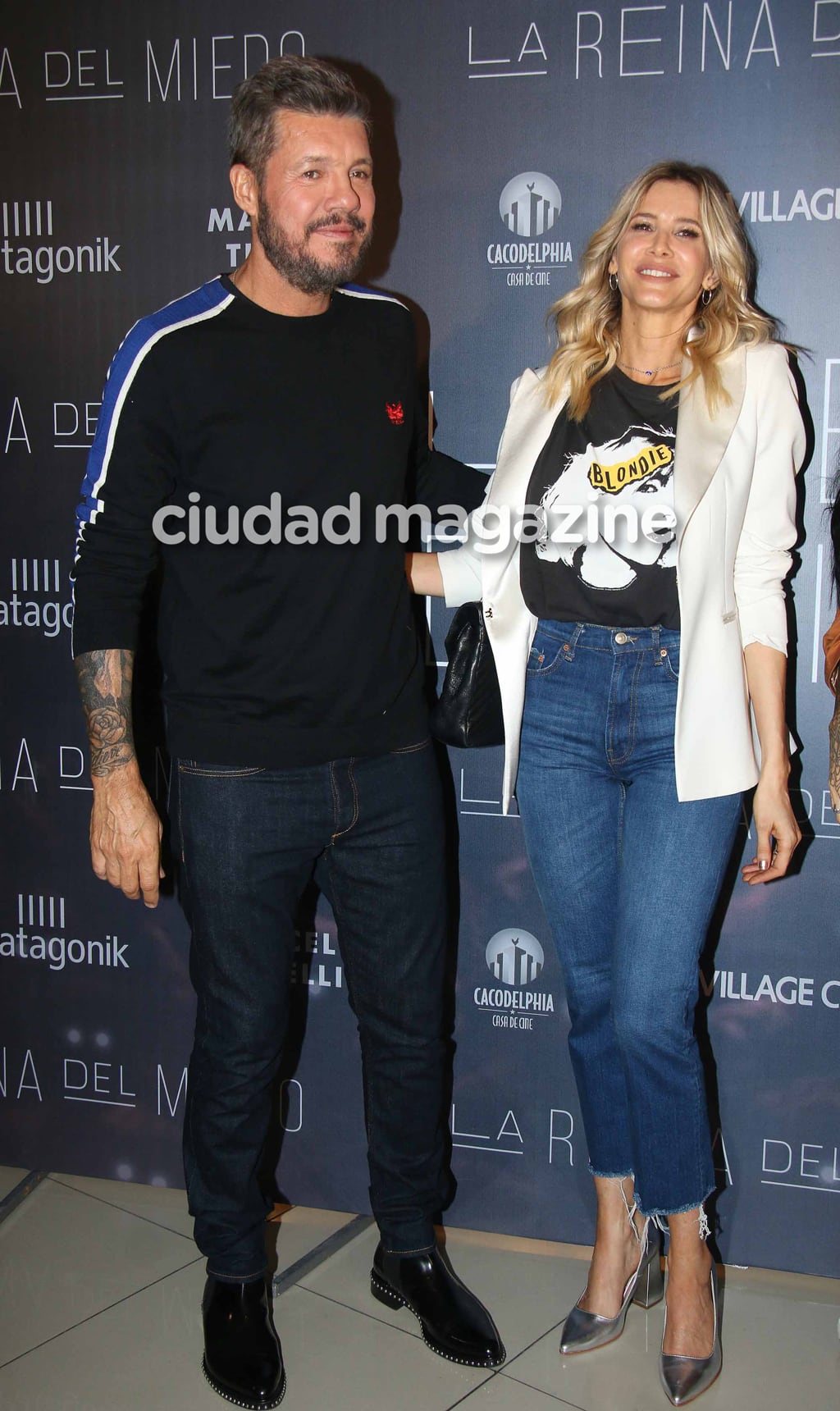 Marcelo Tinelli y Guillermina Valdés en la avant premier de La Reina del Miedo. (Foto: Movilpress)