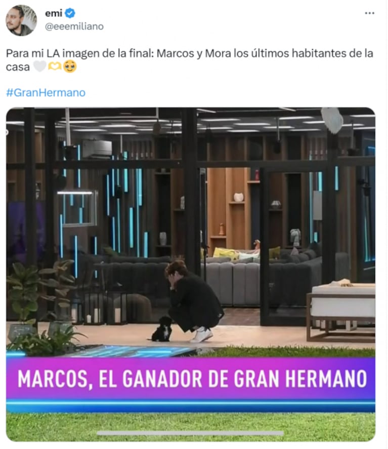 Marcos ganó Gran Hermano 2022 y dejó una gran foto final: llorando a mares ante la mirada atenta de Mora