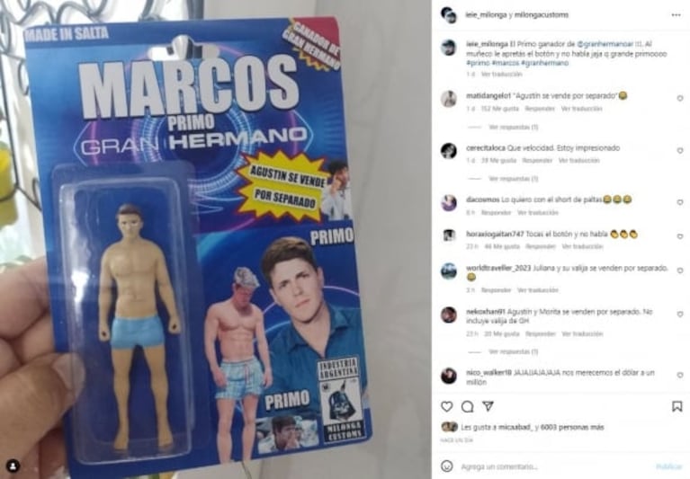 Marcos Ginocchio, ganador de Gran Hermano 2022, ya tiene su muñeco: "Le apretás el botón y no habla"