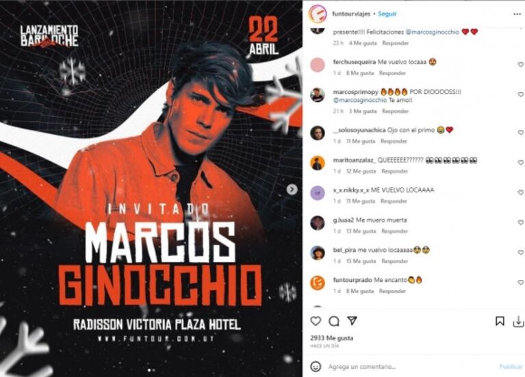 Marcos Ginocchio viajó a Montevideo y las redes explotaron por el ganador de Gran Hermano: "Ojo con el Primo"