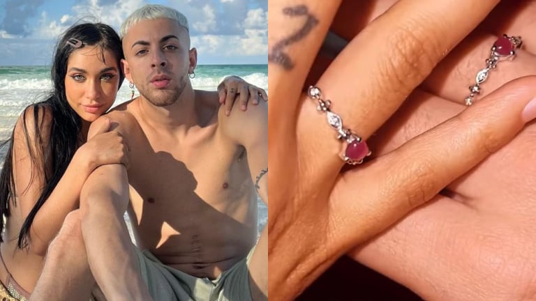 María Becerra compartiò su felicidad tras comprometerse con su novio, J Rei (Fotos: Web e Instagram Stories)