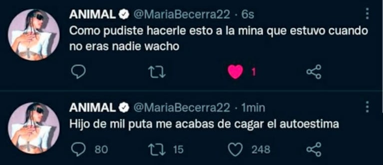 María Becerra habló sin filtros de la supuesta infidelidad de Rusherking: "Me engañó y me enteré por TikTok"