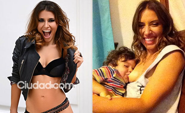 Mariana Brey sigue amamantando a su hijo de 3 años. (Fotos: Twitter y Ciudad.com)