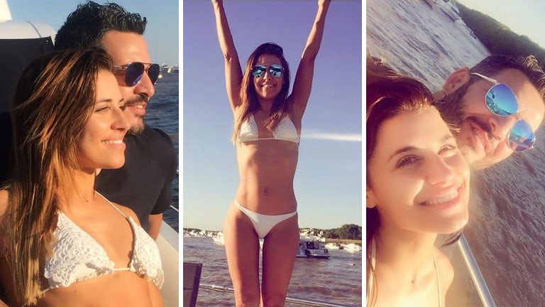 Mariana Brey y Pablo Melillo pasaron un domingo a puro romance a bordo de un yate. (Foto; Instagram)