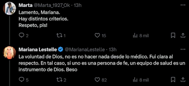 Mariana opinó sin filtro sobre la internación de Jorge.