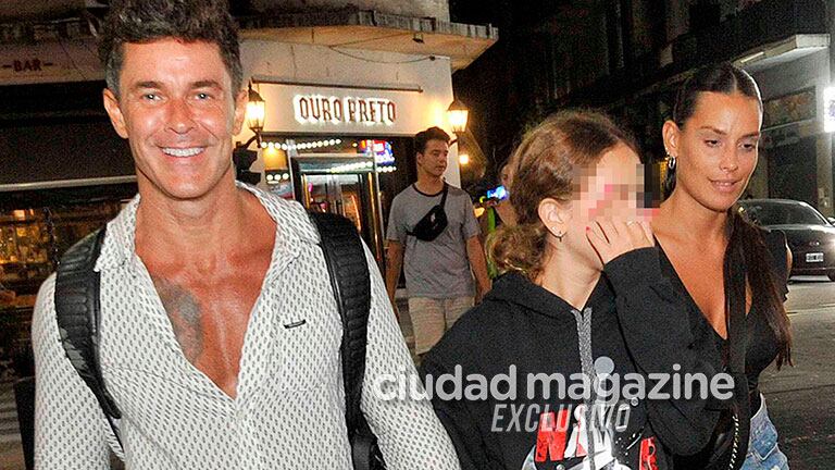 Mariano Martínez con su novia y su hija (Fotos: Movilpress). 