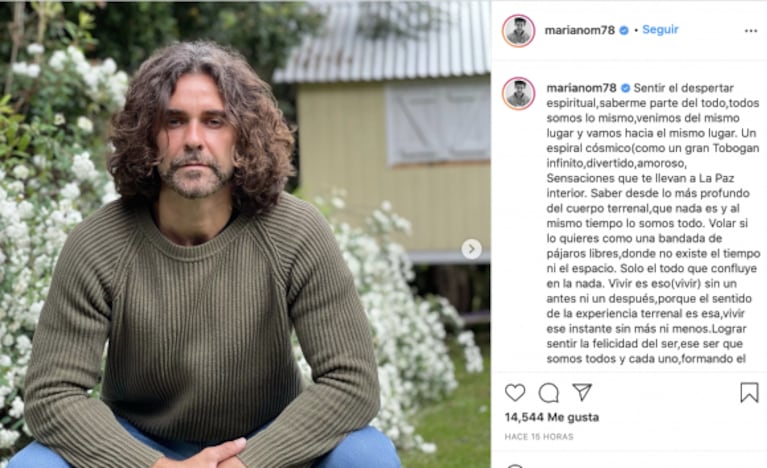 Mariano Martínez habló en profundidad sobre su "despertar espiritual": "Lograr sentir la felicidad del ser"