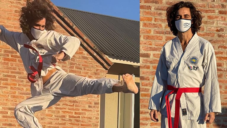 Mariano Martínez se mostró feliz practicando taekwondo tras el escándalo por su cover de Cerati.