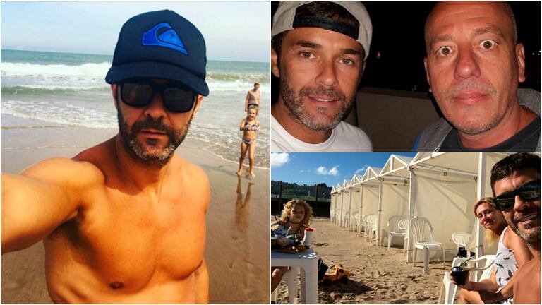 Mariano Martínez y sus hijos, de vacaciones en Mar del Plata. Foto: Instagram