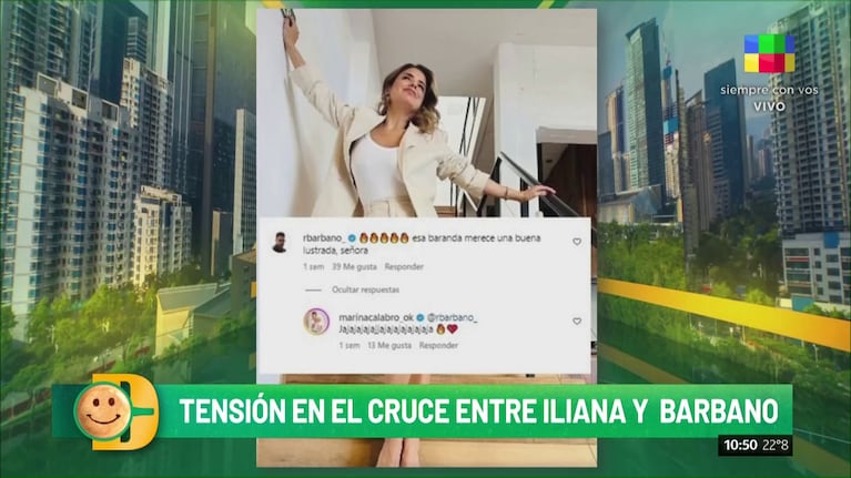 Marina Calabró y Rolando Barbano en redes sociales.