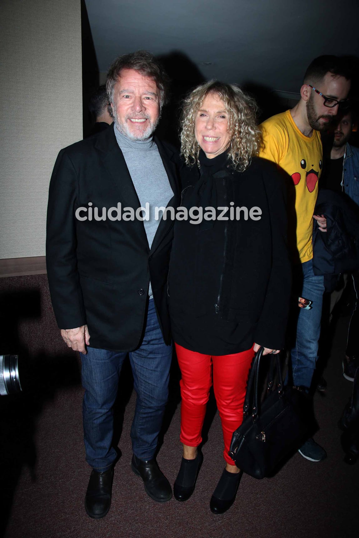 Mario Pasik y Ana Bilsky en la función de prensa de No a la guita. (Foto: Movilpress)