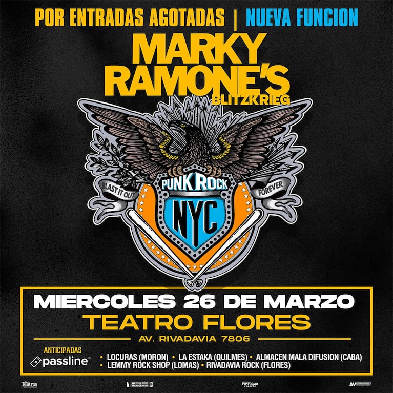 Marky Ramone: nueva función por entradas agotadas 