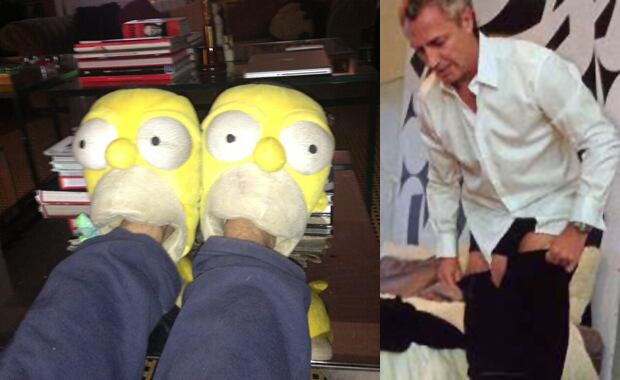 Marley, con sus pantulfas de Homero Simpson. (Fotos: @marley_ok y archivo Caras)